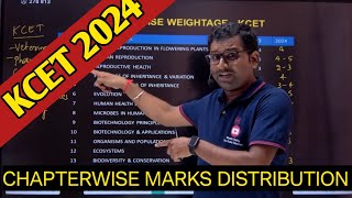 KCET 2024 BIOLOGY CHAPTERWISE WEIGHTAGE OF MARKS  BIOLOGY KCET Syllabus 2024 [upl. by Janine462]