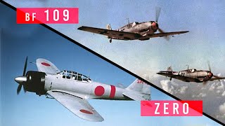 Bf 109 vs A6M Zero Which Axis fighter was superior [upl. by Grishilda]