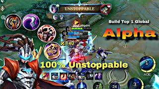 9 Kills In Last Moment OP LifeSteal Alpha  100 Unstoppable  Build Top 1 Global Alpha  MLBB [upl. by Aylat671]