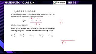 Olasılık Test 3 Soru 3 [upl. by Graniela73]