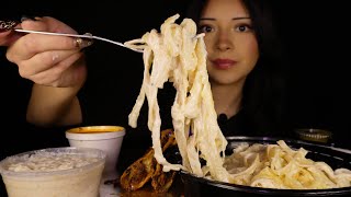 ALFREDO PASTA  QUESABIRRIA TACOS MUKBANG  Talking Mukbang [upl. by Kazue]