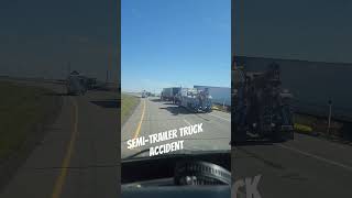 Semitrailer truck accident trendingshorts truckaccidentvideo truck viralshorts [upl. by Aicram]