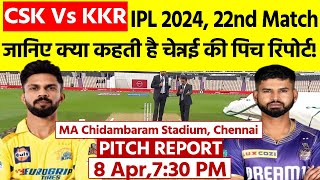 MA Chidambaram Stadium Pitch Report CSK vs KKR IPL 2024 Match 22 Pitch Report Chennai Pitch Report [upl. by Kurtz]