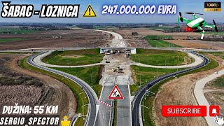 PROJEKAT vredan 247 miliona evra brza saobraćajnica ŠABAC  LOZNICA izgradnja dron video srbija [upl. by Wolfe]