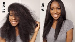 HOW TO KINKY CURLY TO STRAIGHT HAIR  Natural Hair  TheLifestyleLuxe [upl. by Razatlab]