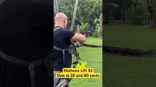 Mathews Lift 33 shot at 20 and 80 yards mathewsarchery archery bowhunting hunting deer uv [upl. by Ydnim]