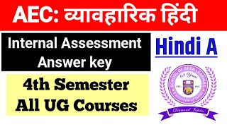 AEC Hindi A Vyavaharik Hindi Internal Assessment Answer 4th Semester DU SOL Internal Assessment [upl. by Hays]