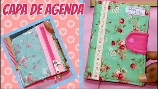 Como Fazer Capinha para Agenda com Bolso Externo na Máquina Doméstica  Costura Iniciante [upl. by Yekcor]