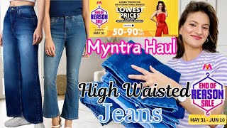 Myntra Jeans Haul l Wide leg Jeans Boot Cut Jeans l Must Have Jeans l Myntra Sale myntra jeans [upl. by Xella854]