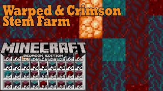 Warped and Crimson Stem Farm Minecraft Bedrock Edition Simple Fast and Reliable [upl. by Hoppe]