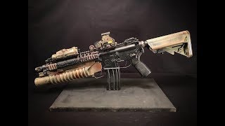 How to install a M203 grenade launcher on your Mk18 Mod1 Airsoft [upl. by Ranice]