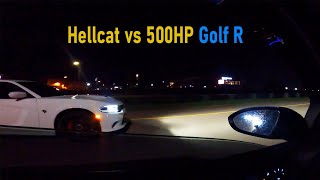 500 HP Golf R vs Hellcat [upl. by Magill]