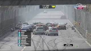 WTCC 2013 Macau Two Pile Ups [upl. by Eiramanig]