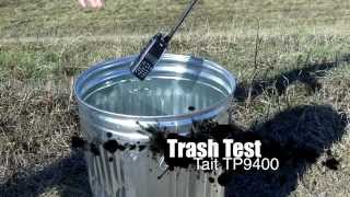 Tait Tough Radio thrown down a hill in a trash can [upl. by Eisle]