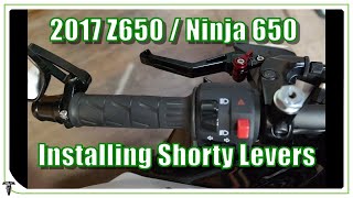 2017 Kawasaki Z650 Ninja 650 Shorty Lever Install [upl. by Dombrowski]