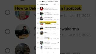 How to Delete All Chats in Facebook Messenger howto facebook messenger android turorial [upl. by Chong933]