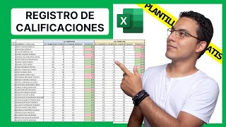 Cómo hacer un Registro de Calificaciones en Excel paso a paso [upl. by Nnawaj955]