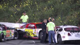 Bowman Gray Stadium payback 72013 Bryant Robertson And Derek Stoltz [upl. by Fishman831]