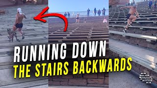 Guy Running Down the Stairs Backwards at Red Rocks [upl. by Malchus615]