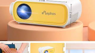 ELEPHAS YG280 Portable Projector for iPhone Smartphone Android Devices 1080P Wireless Projector [upl. by Amethyst]