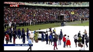 Senzo Meyiwas body arrives at Moses Mabhida stadium in Durban [upl. by Burbank]