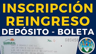 📄Proceso INSCRIPCIÓN de REINGRESO 2024 DEPÓSITO Bancario💸 Descargar CONSTANCIA REINGRESO USAC💻 [upl. by Aihsenet488]