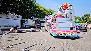 Oprijden  Opbouw Kermis  Aufbau Kirmes  Kermis Oss 2024 part3 [upl. by Anamuj]