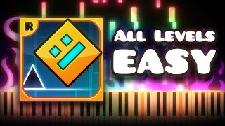 Geometry Dash  ALL LEVELS  EASY Piano Tutorial [upl. by Sommers]