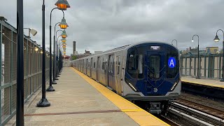 IND Rockaway Line A and S Trains  Beach 90th Street R46 R179 R211A [upl. by Nnadroj]