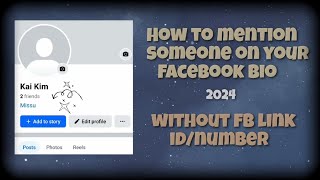 How to mention someone on your Facebook bio  No Facebook id link  Tutorial [upl. by Whitehouse]