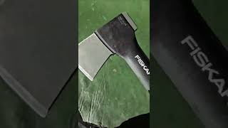 Polishing a Fiskars X7 hatchet to mirror shine handtool fiskars axe bushcraft [upl. by Adnamahs]