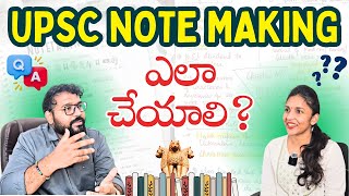 Best UPSC Notes Making Strategy  Dos And Donts IAS Short Notes  Telugu  Civil Services [upl. by Ikkir15]