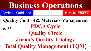 Quality Control and Materials Management PDCA Cycle TQM Quality Circle triology Operations [upl. by Cly246]