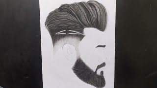 How to draw hair  Male hair and bread sketching  Boy hair drawing pencil portrait sketch [upl. by Locke]