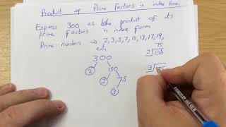 Product of Prime factors in Index Form [upl. by Ajat]