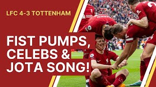 Jurgens fist pumps Salahs goal Jotas song  LFC 43 Spurs [upl. by Alarice421]