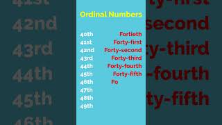 Learn Ordinal Numbers 4049  English Vocabulary Lesson [upl. by Eetak544]