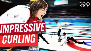 The most impressive curling shots in Olympic history 🥌 [upl. by Pearman]