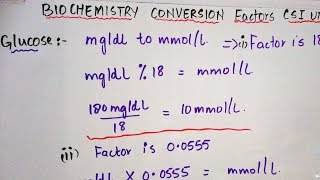 Biochemistry conversion factors to SI units Easy way to remember [upl. by Euqinaj]