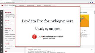 Lovdata Pro for nybegynnere Utvalg og mapper [upl. by Felicio]