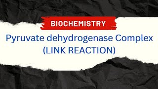 Pyruvate dehydrogenase complex Link reaction Biochemistry [upl. by Robenia]