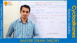 Cycloalkanes Organic Chemistry Part 4 Baeyer Strain Theory  Relative Stability of Cycloalkanes [upl. by Tien191]