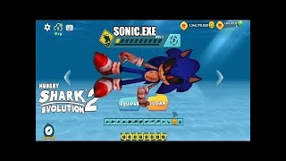 Hungry Shark Evolution EXE AT 3AM I PLAY WITH SONIC EXE ITS DAMNED AND THIS HAPPENS [upl. by Urban]