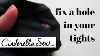 Fix a hole in your leggings  Repair a hole in tights  Sew a hole shut DIY [upl. by Adliwa]