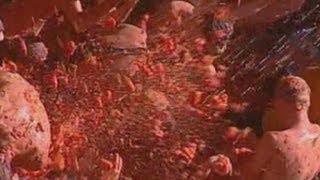 Fiesta time at Spains La Tomatina tomato throwing festival [upl. by Ingles]