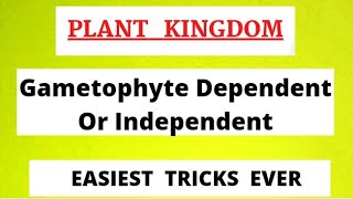 Gametophytes Dependent Or Independent Tricks  Plant Kingdom [upl. by Rhea]