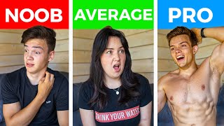 NOOB vs AVERAGE vs PRO guess the highest calorie food who can do it better CHALLENGE [upl. by Elolcin]