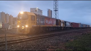 Kiwirail hauling export milk products out of Whareroa [upl. by Attela]