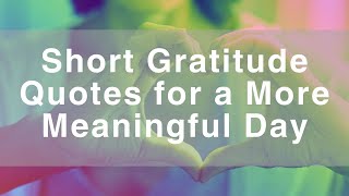 Short Gratitude Quotes for a More Meaningful Day [upl. by Lodnar]