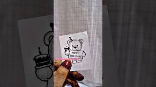 Cute pandateddy bear easy drawing alsa art and craftviralvideodoodleshortsbirthdaydoodlecraft [upl. by Lleznov]